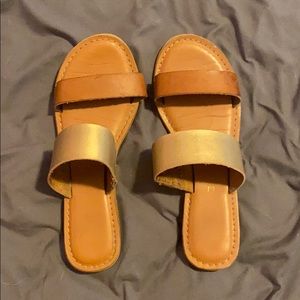 Sandals. Brown and gold. Size 7.5.